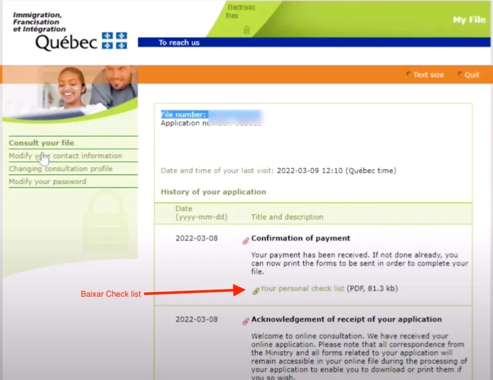 Passo 22 CAQ site oficial do governo de Quebec