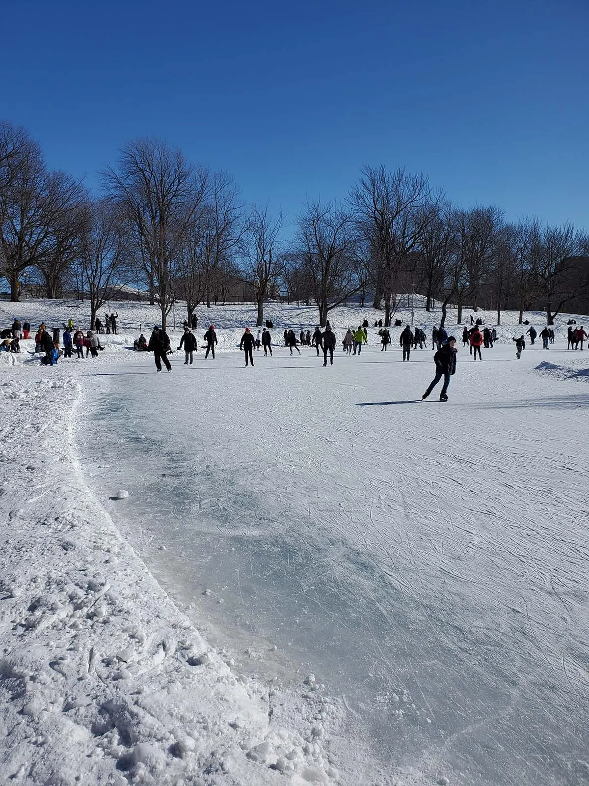 Foto do Parc La Fontaine em 20 de março de 2021, um dia antes do início oficial da primavera - Fonte: Arquivo pessoal.