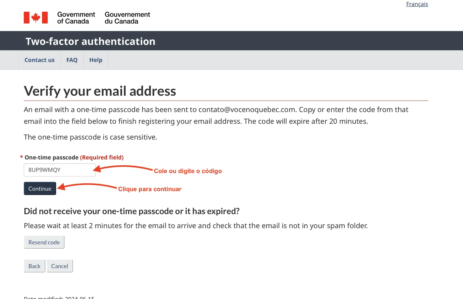Tela 22 | Guia Passo a Passo: Criar Conta no Site de Imigração do Canadá